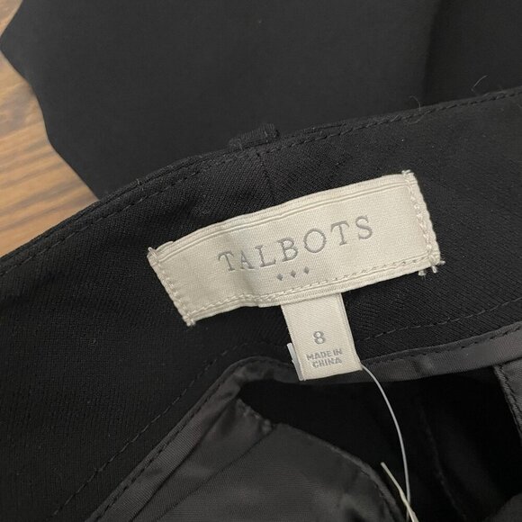 Talbots Women 8 Black Office Career Pockets Heritage Wide Leg Trouser Pants NWT - Picture 8 of 11